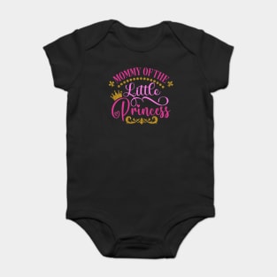 mommy of the little princess pink and gold Baby Bodysuit